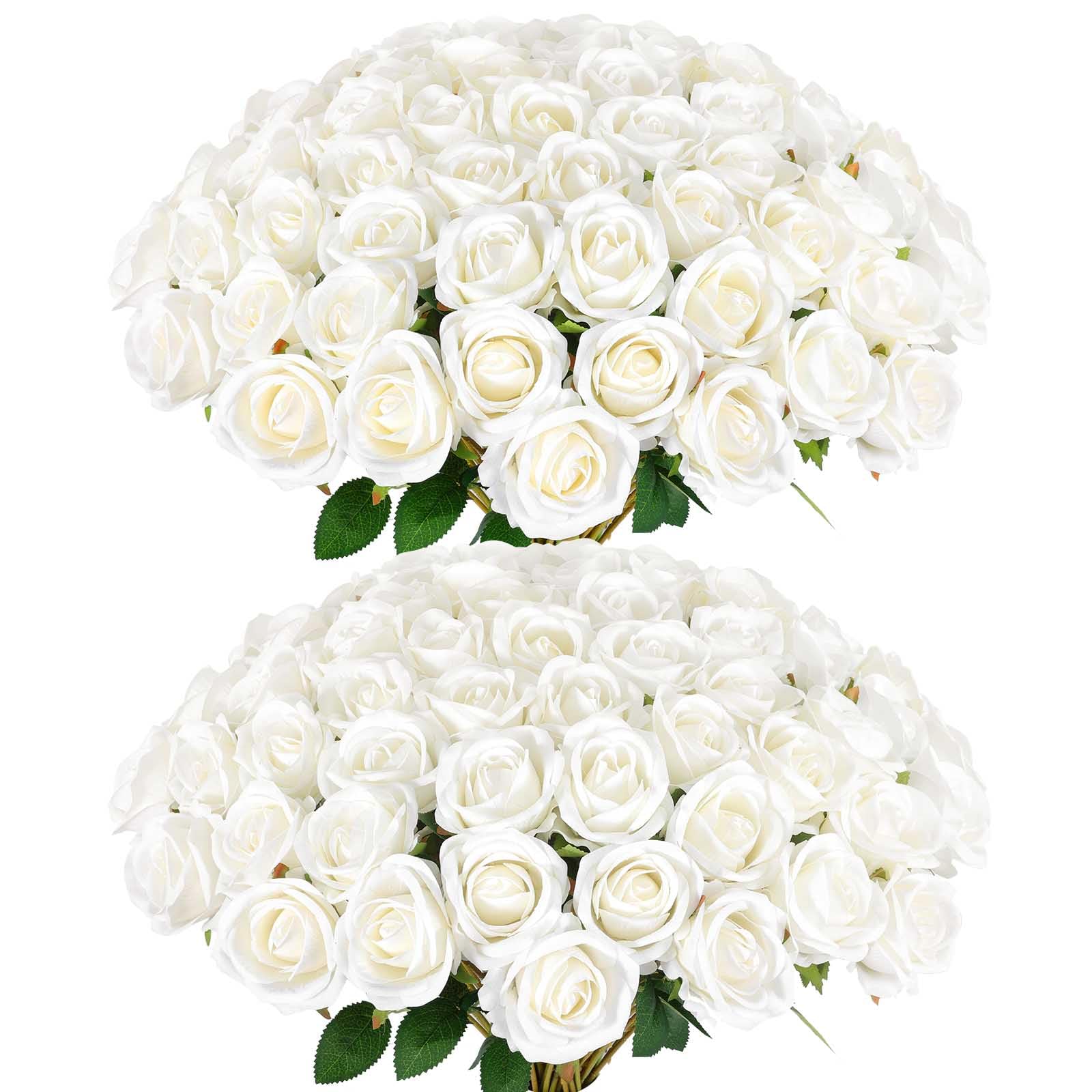 Rowfad front packaging showing 120 white roses for large events