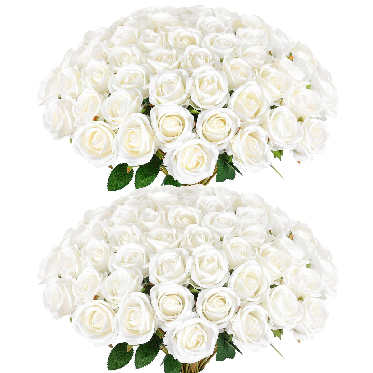 Rowfad front packaging showing 120 white roses for large events