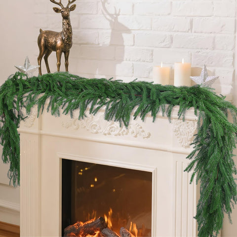 Rowfad garland styled at entryway enhancing doorway presentation and welcoming benefit