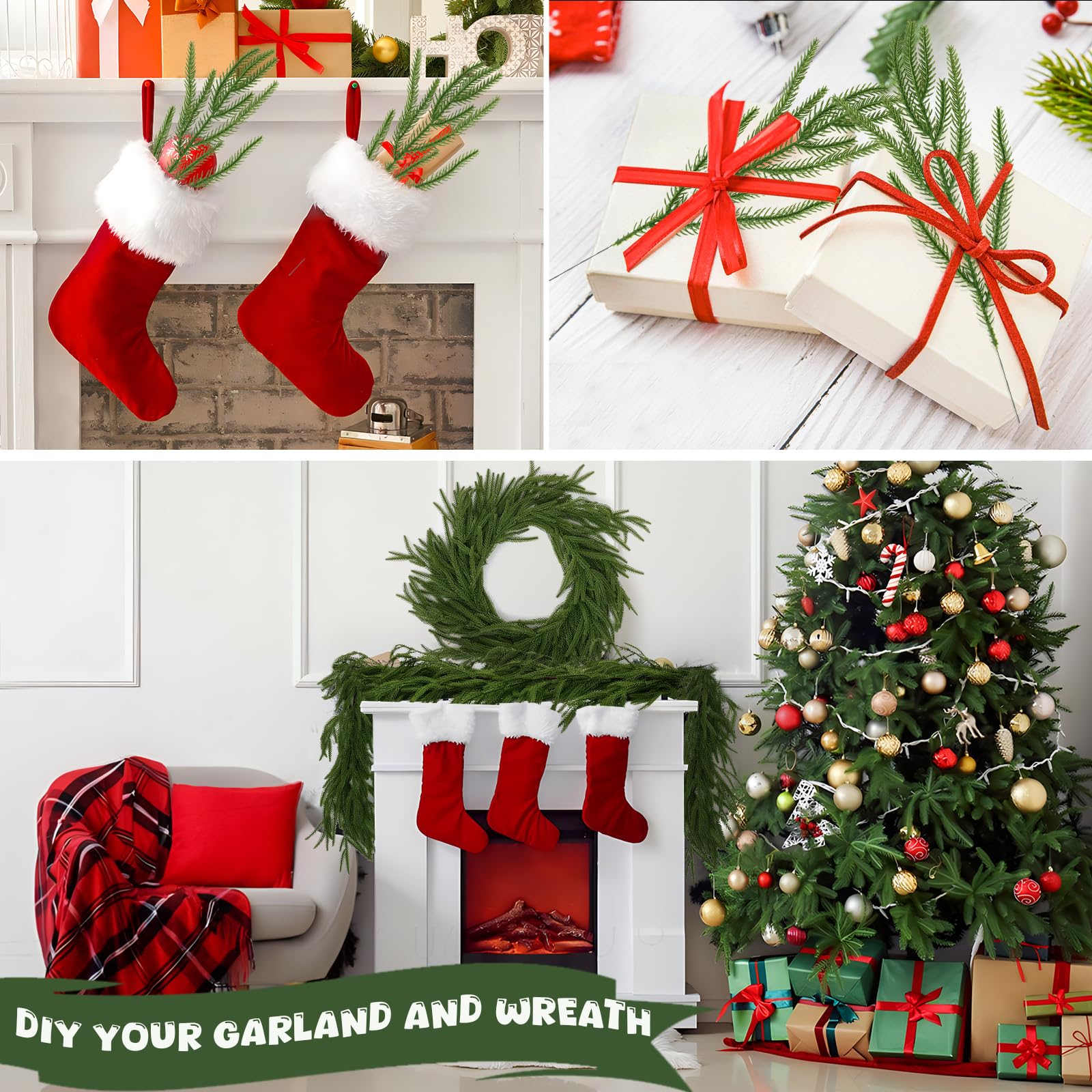 Rowfad stems woven into wreath showing how picks add fullness and depth
