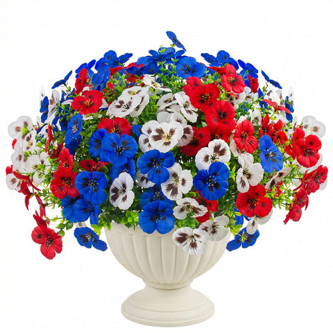 Rowfad pansies on a porch demonstrating easy, weather-ready seasonal styling
