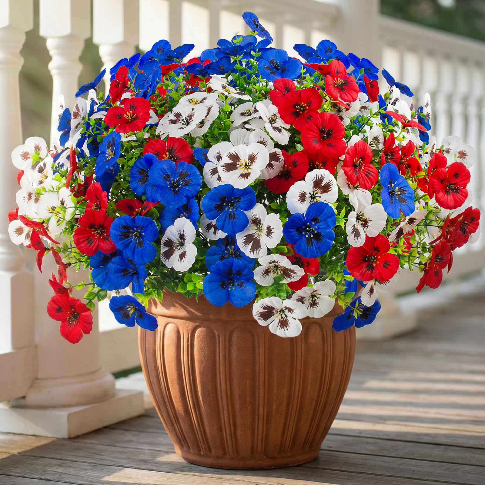 Rowfad pansies in window box delivering bright, maintenance-free outdoor color