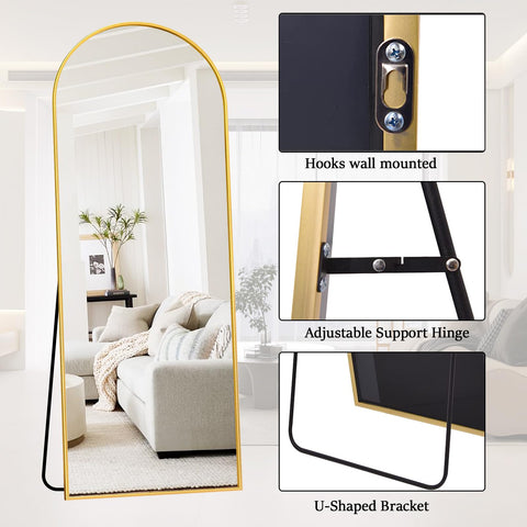 Rowjut mirror mounted on bedroom wall adding light and vertical depth
