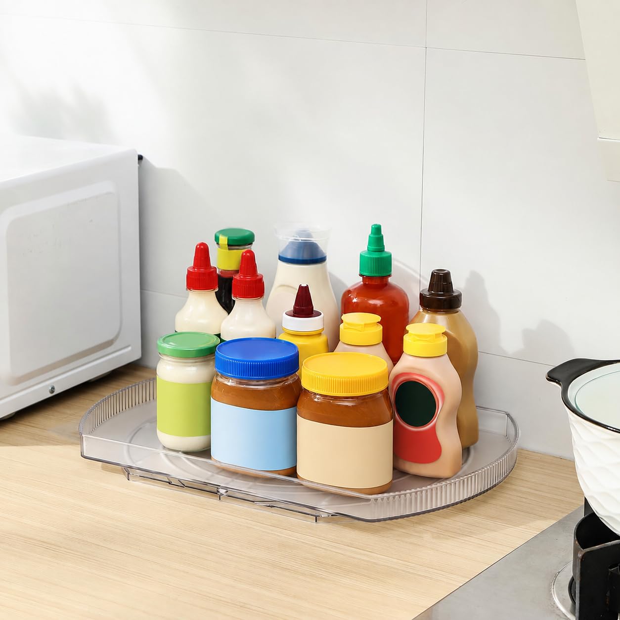 ROWNYEON placed in a pantry cabinet showing space-saving organization benefits