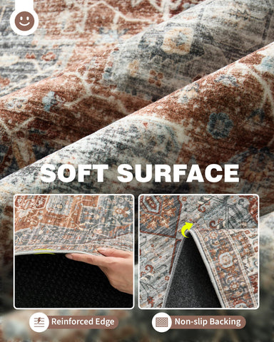 Roxstand rug unrolled from packaging to show size and how creases relax over time
