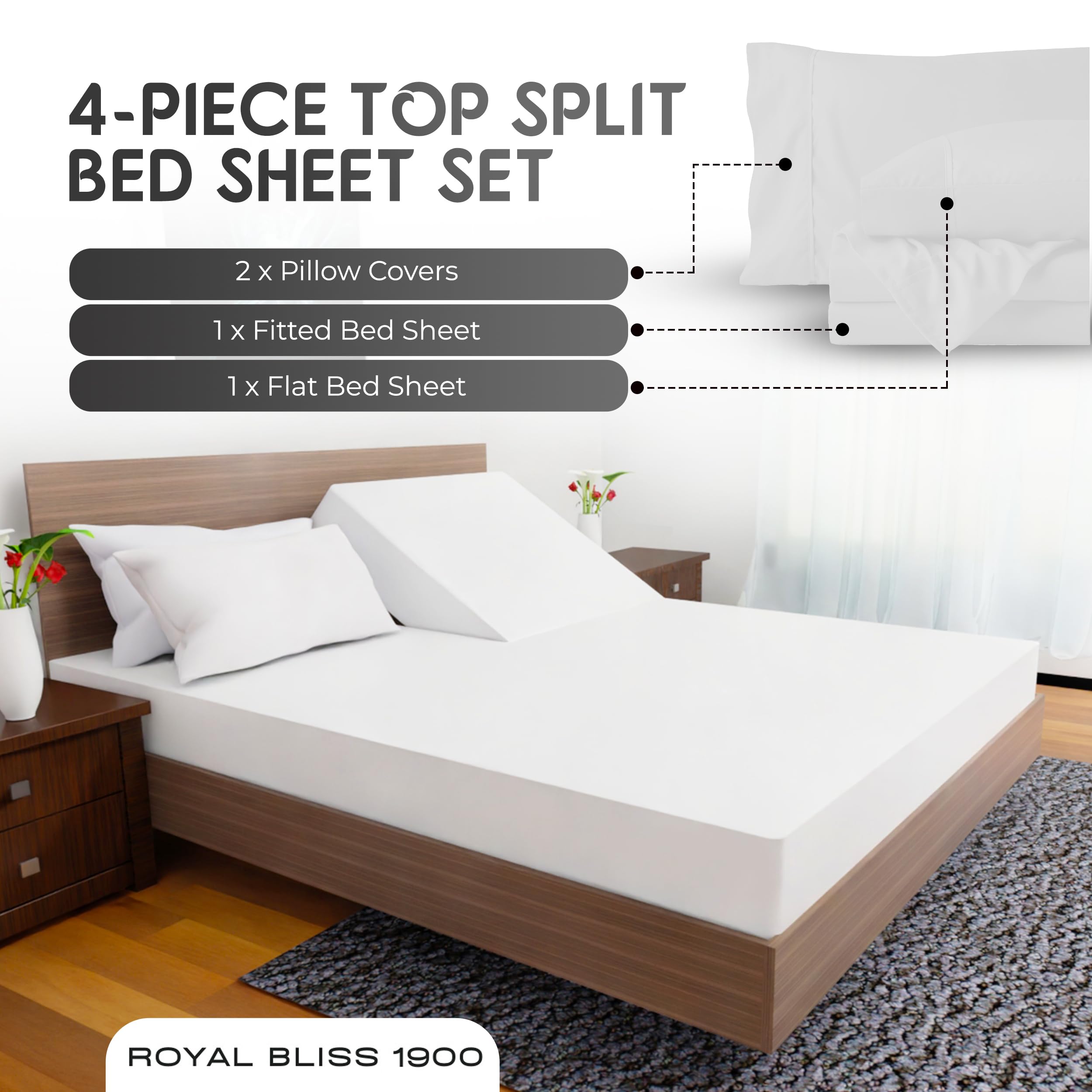 Royal Bliss 1900 size comparison with mattress depth for accurate fit