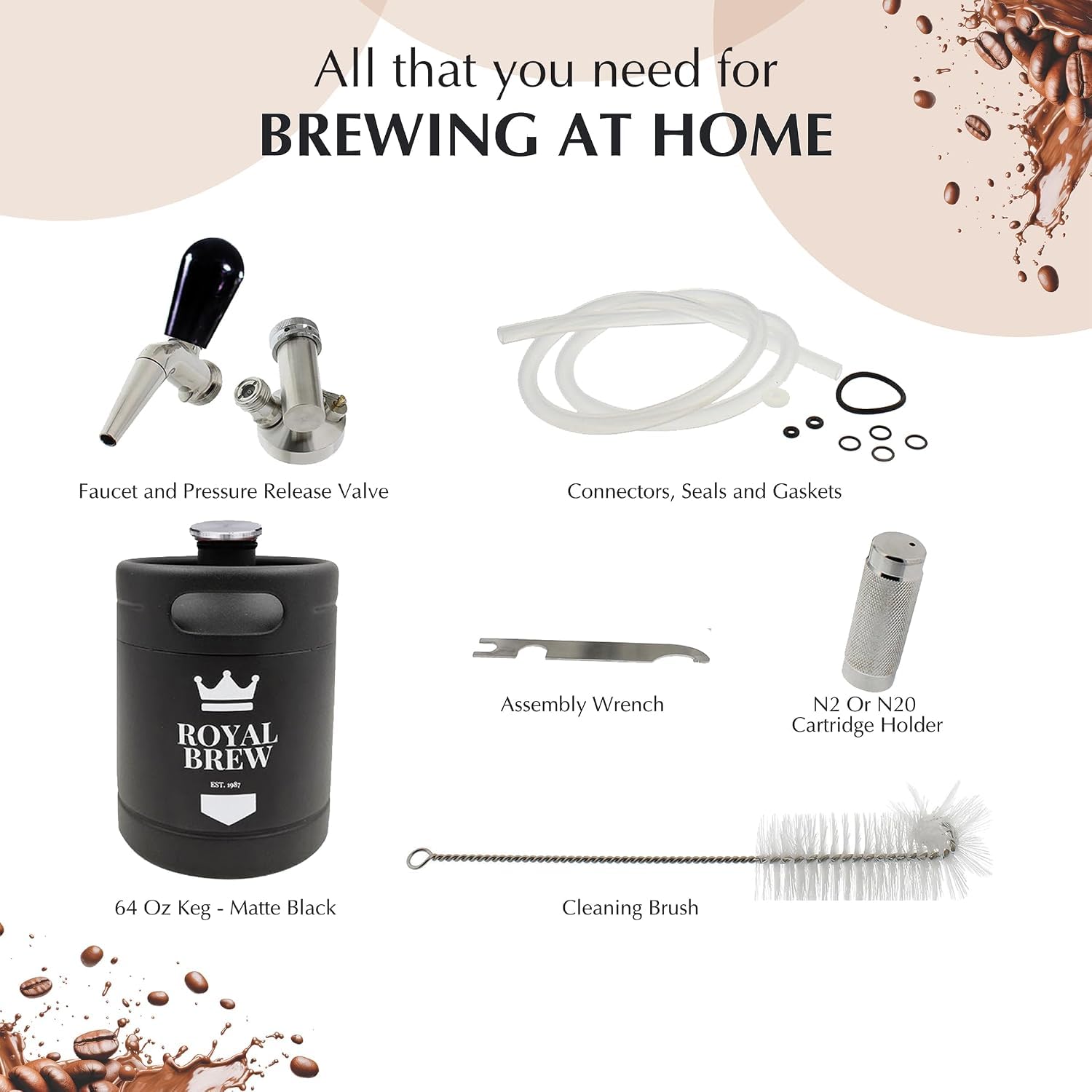 ROYAL BREW on home coffee station serving guests a nitro cold brew experience