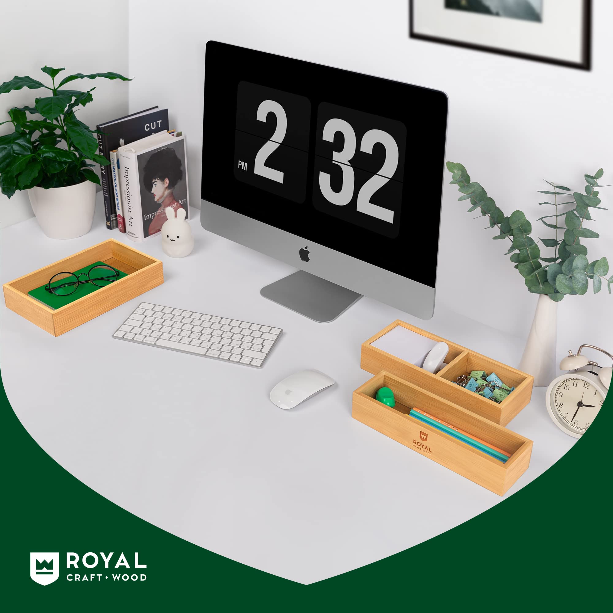 ROYAL CRAFT WOOD on bathroom vanity holding brushes and cotton swabs for streamlined morning routines