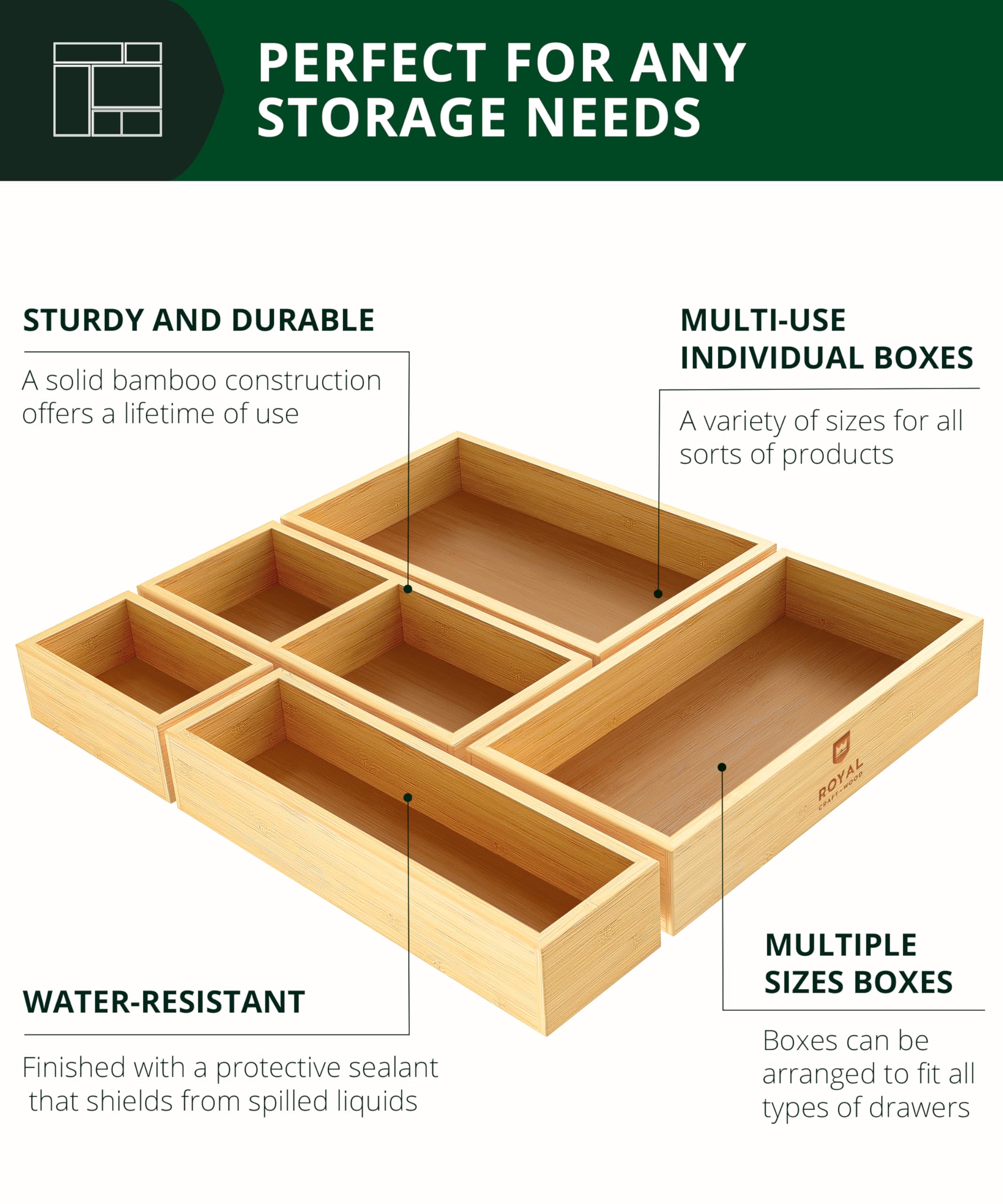 ROYAL CRAFT WOOD closeup bamboo grain highlighting natural texture and long-lasting quality