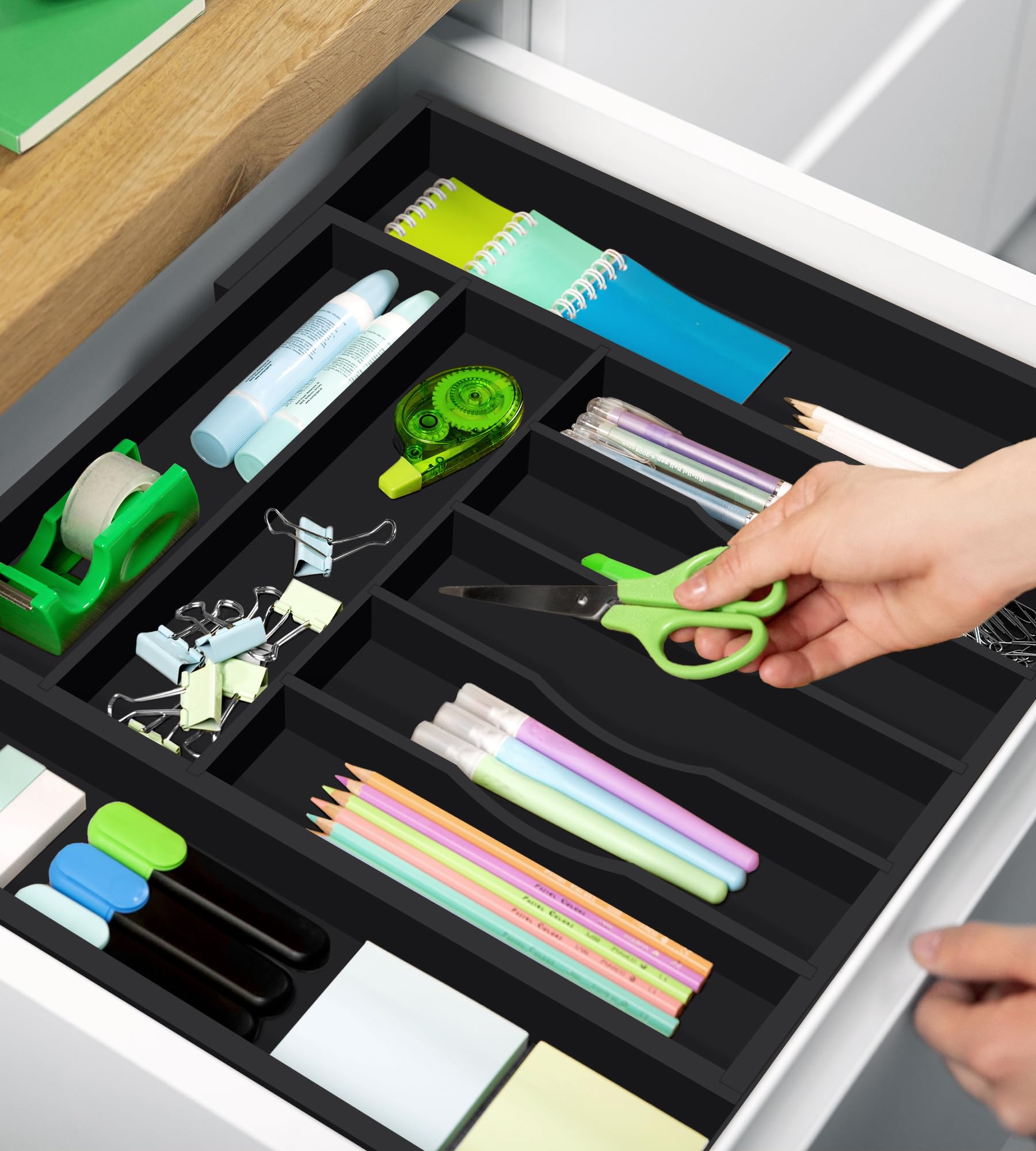 ROYAL CRAFT WOOD organizer installed in kitchen drawer for tidy storage