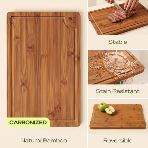 ROYAL CRAFT WOOD close-up of deep juice groove to prevent countertop spills