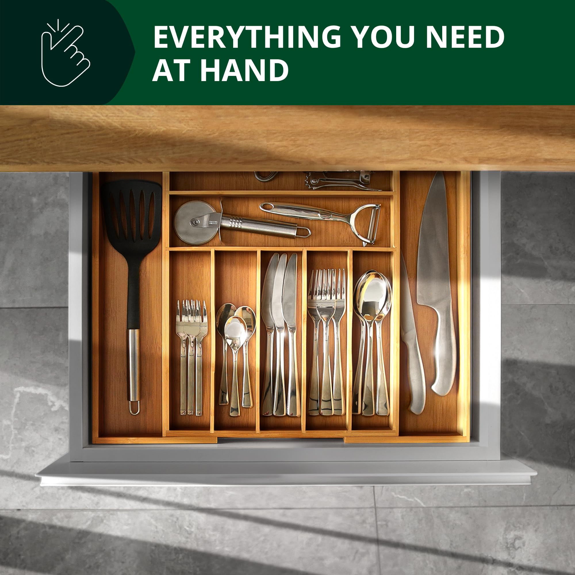 ROYAL CRAFT WOOD in kitchen setting showing stylish storage and clutter reduction