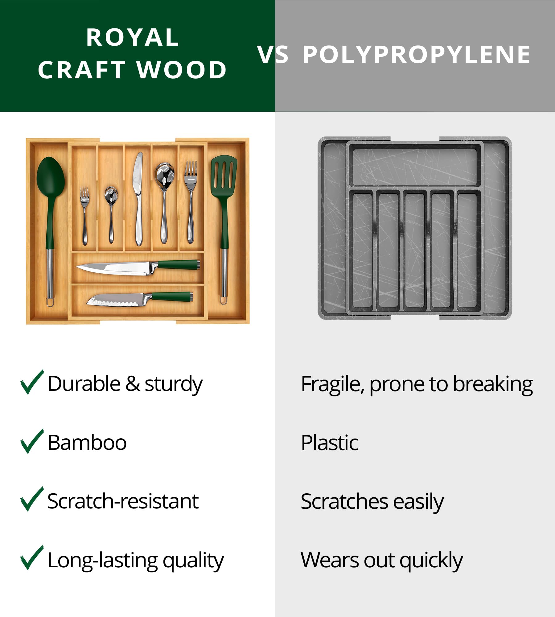 ROYAL CRAFT WOOD next to ruler showing dimensions for accurate sizing choice