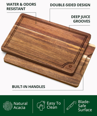 ROYAL CRAFT WOOD stacked boards displaying large, medium, small sizes for organized prep