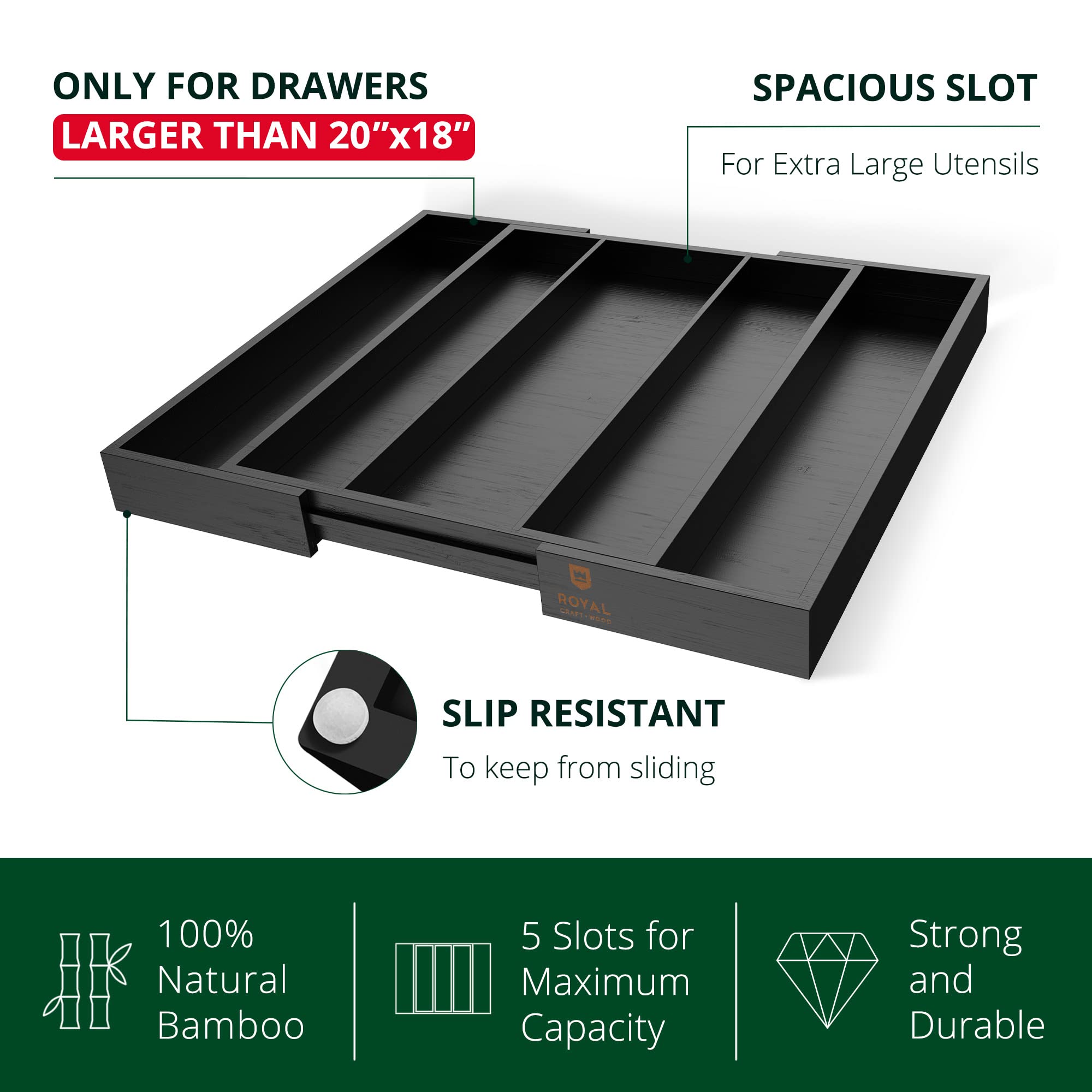 ROYAL CRAFT WOOD reconfigured three-slot layout showing space for large tools