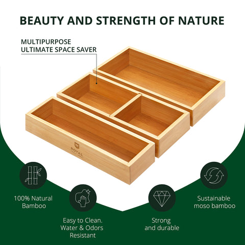 ROYAL CRAFT WOOD placed inside drawer to show shallow-fit capability and clutter reduction benefit