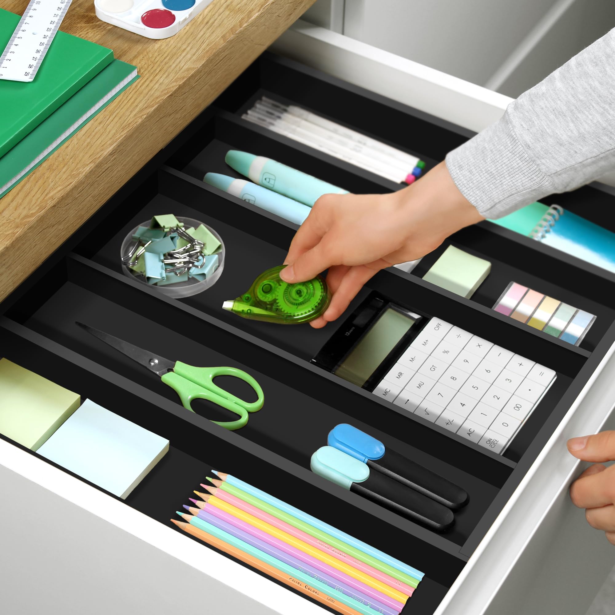 ROYAL CRAFT WOOD inside kitchen drawer with utensils illustrating neat storage