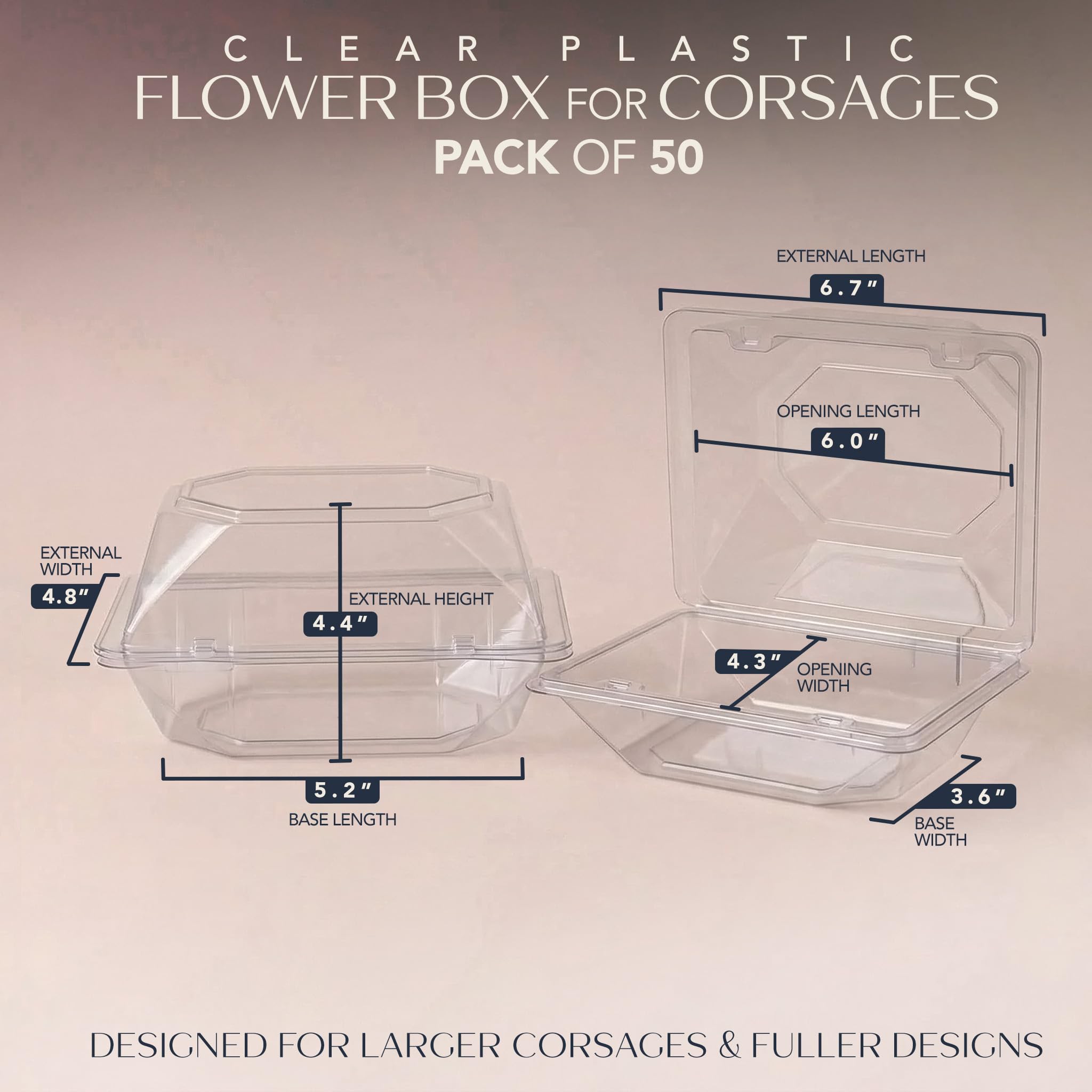 Royal Imports open box with corsage inside for safe transport