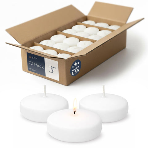 Royal Imports front packaging showing 3-inch floating candles and product details for easy identification