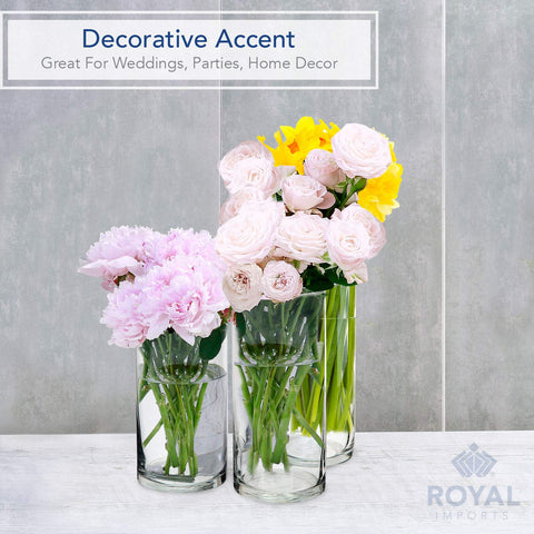 Royal Imports vases side-by-side 6",8",11" demonstrating size difference