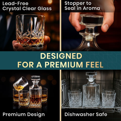 Royal Reserve pouring scene displays decanter in use for precise serving