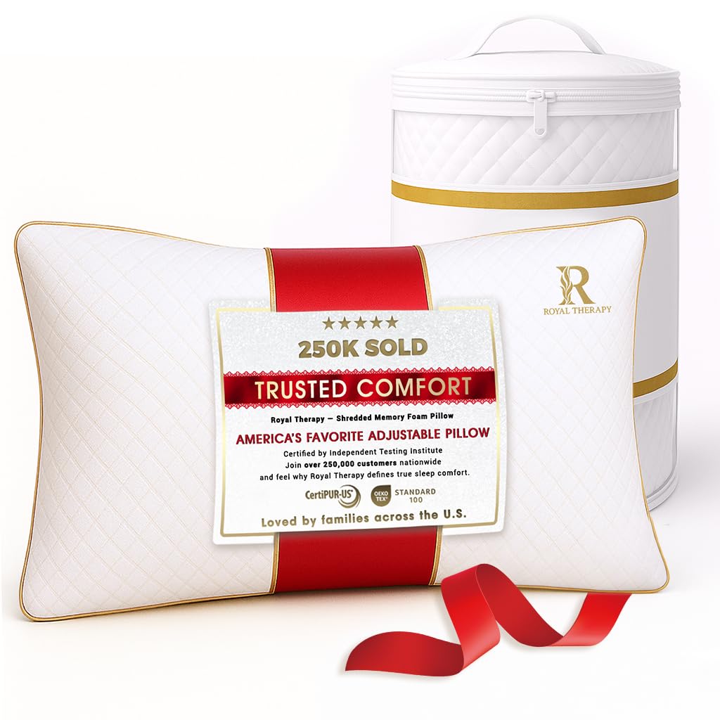 Royal Therapy front view showing pillow packaging and brand comfort