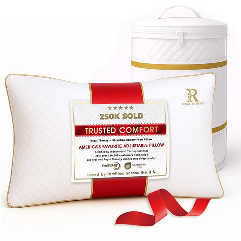 Royal Therapy front view showing pillow packaging and brand comfort