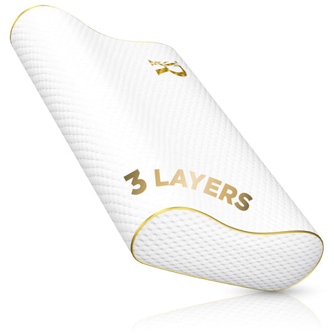 Royal Therapy front view of king pillow showing ergonomic contour and support