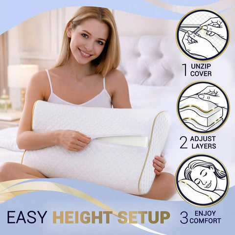Royal Therapy pillow styled on bed illustrating cooler sleep and comfort benefit