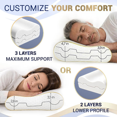 Royal Therapy king pillow next to ruler showing size and full-bedroom fit