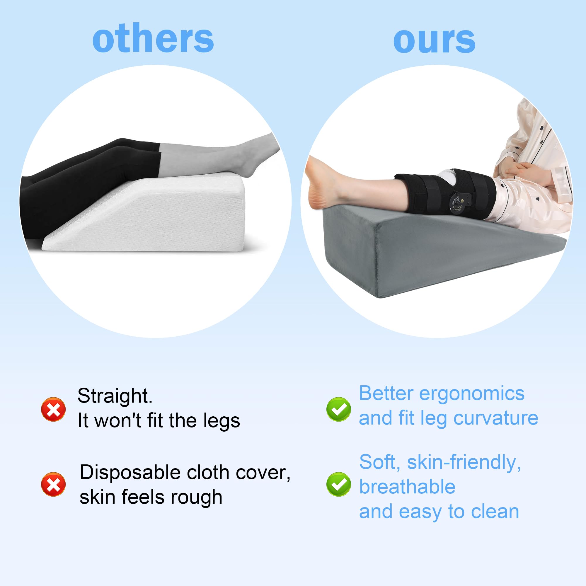 ROYALAY in use on a bed demonstrating comfortable leg positioning