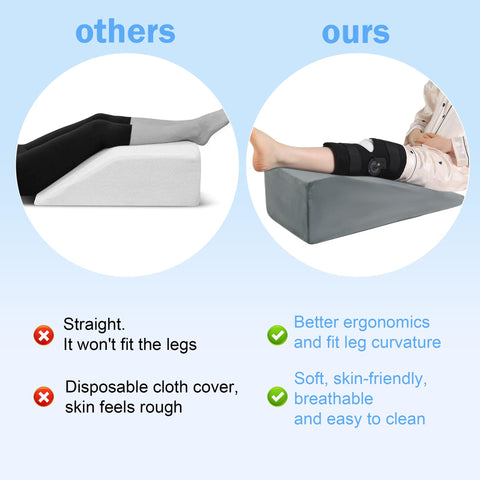 ROYALAY in use on a bed demonstrating comfortable leg positioning