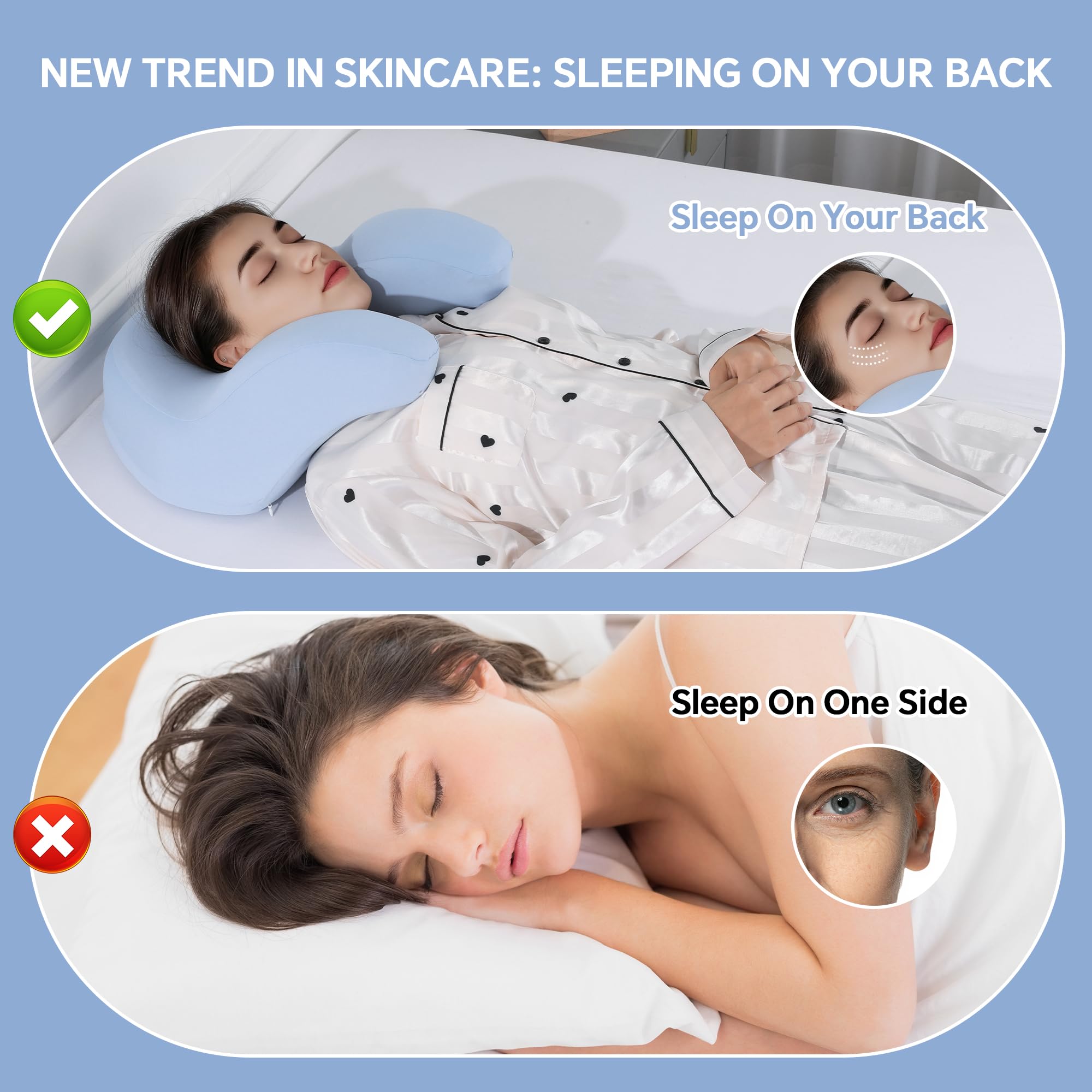 ROYALAY pillow paired with an elevated wedge for recovery-friendly back positioning