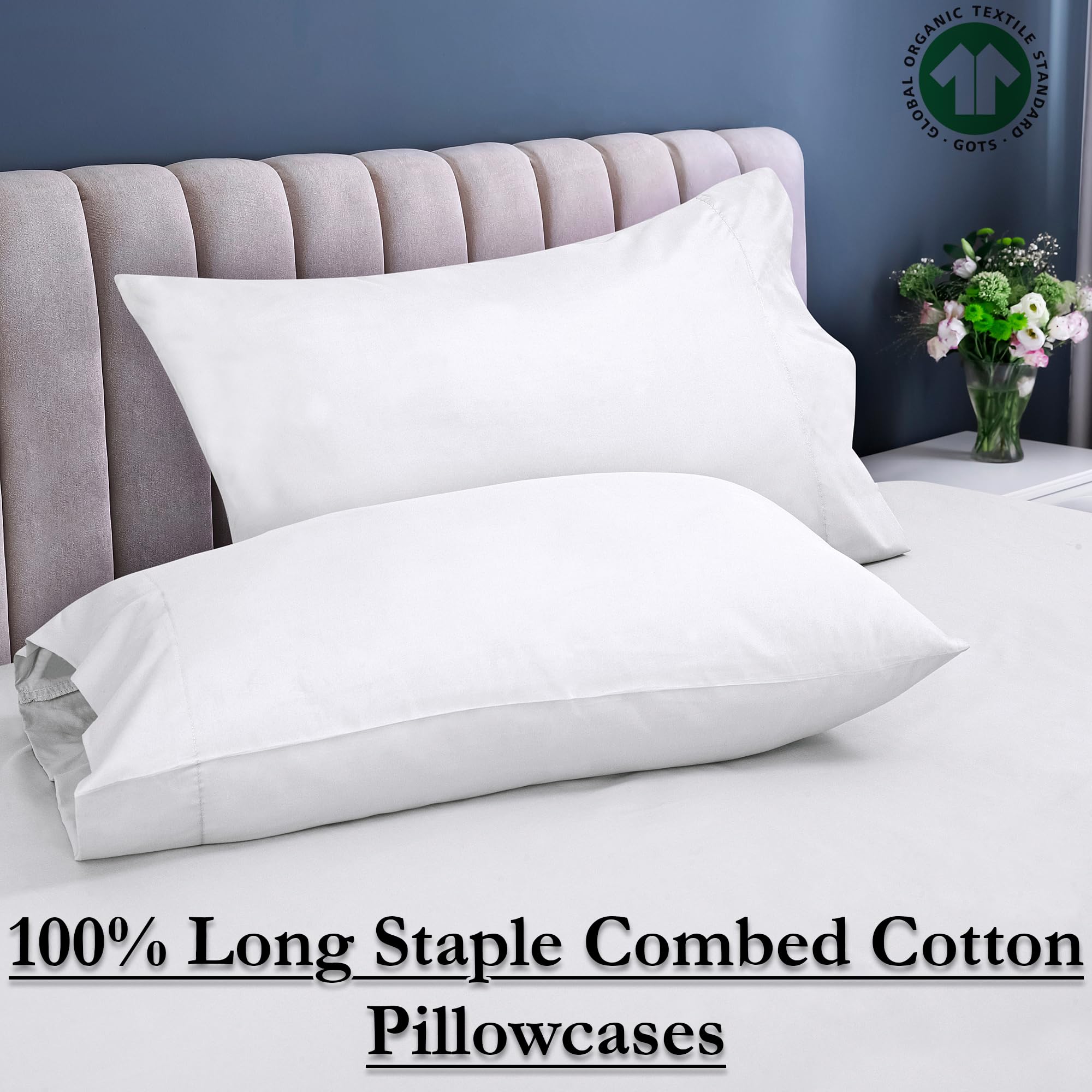 Royale Linens stacked pillowcases in bulk, durable and economical for businesses