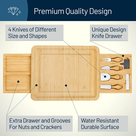 RoyalHouse slide-out drawer open showing organized knife storage for easy access