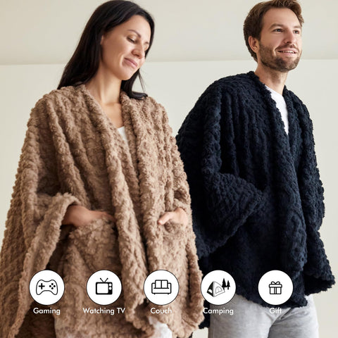 Royoliving blanket in living room showing cozy lifestyle use