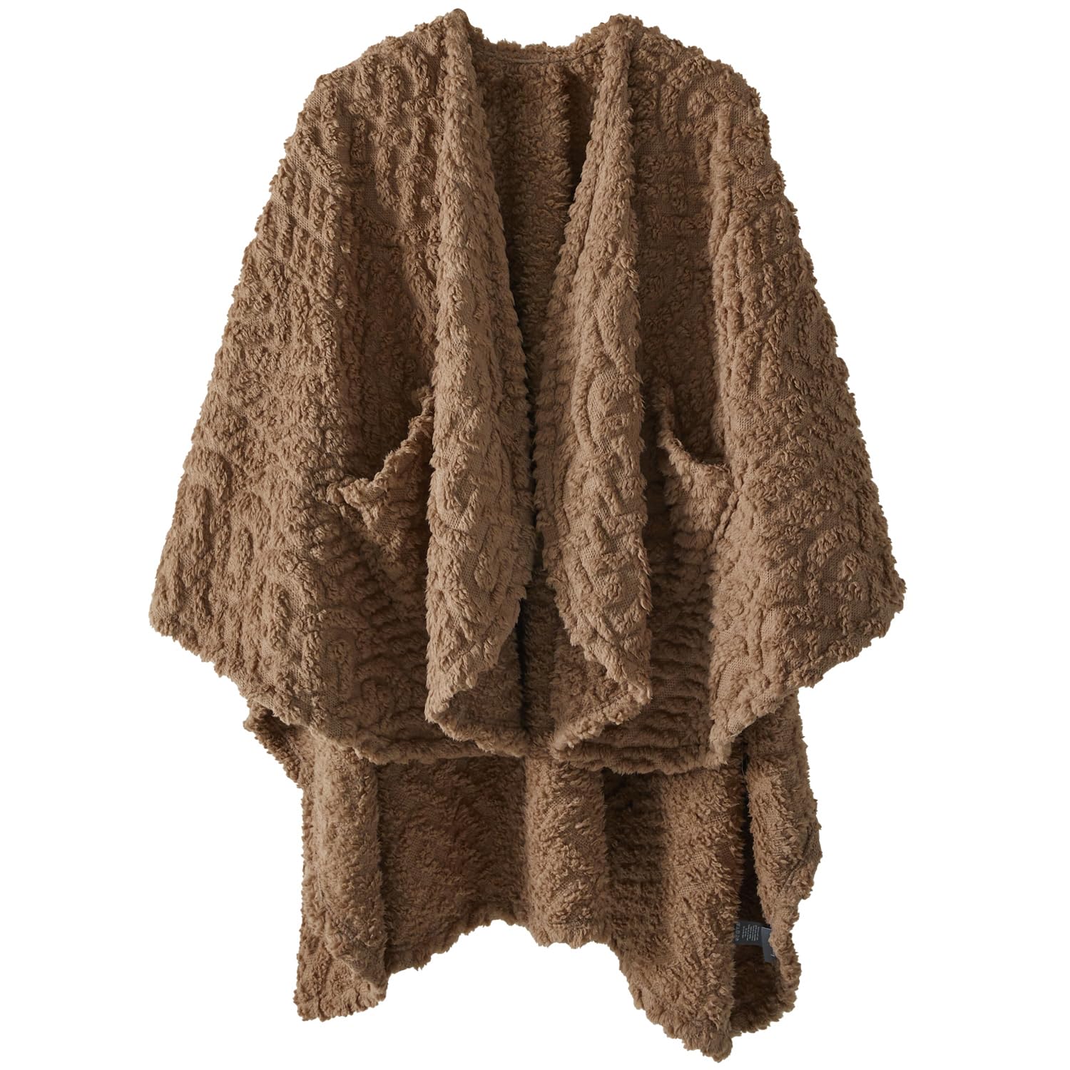 Royoliving front view of brown wearable blanket showing full coverage benefit