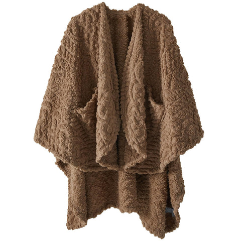 Royoliving front view of brown wearable blanket showing full coverage benefit