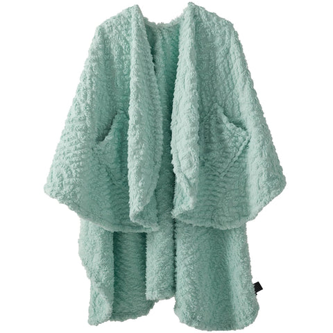 Royoliving front view mint green wearable blanket showing full coverage and cozy look