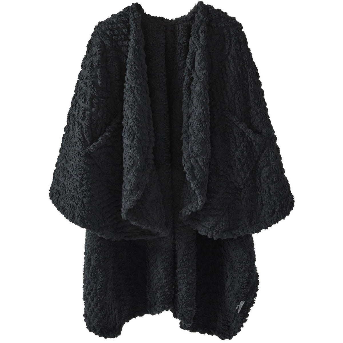 Royoliving front view wearable blanket shows full cape fit and comfort