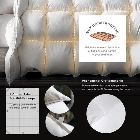 Royoliving loft and fill closeup showing premium down feathers for lightweight insulation