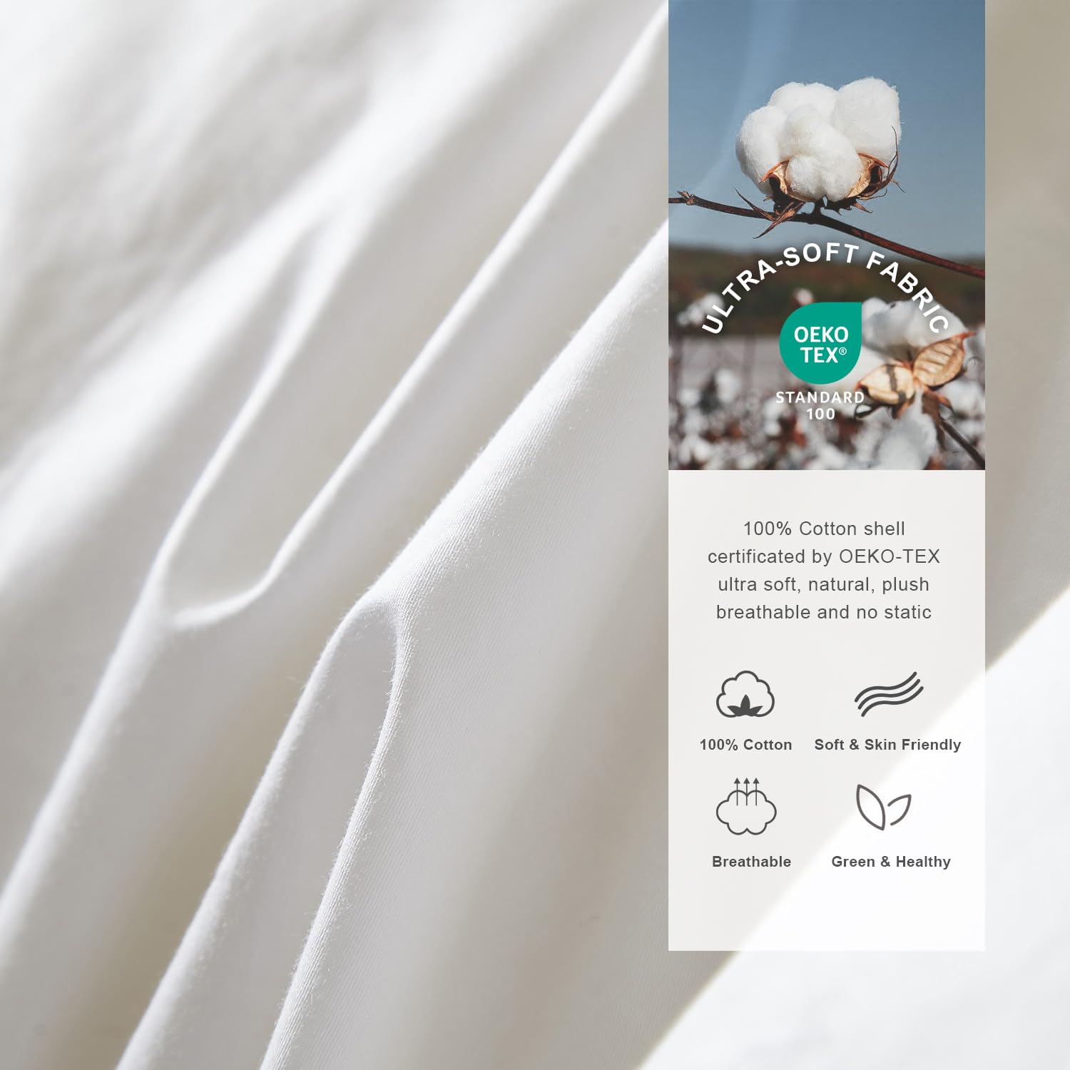 Royoliving organic cotton shell texture demonstrating soft breathable surface