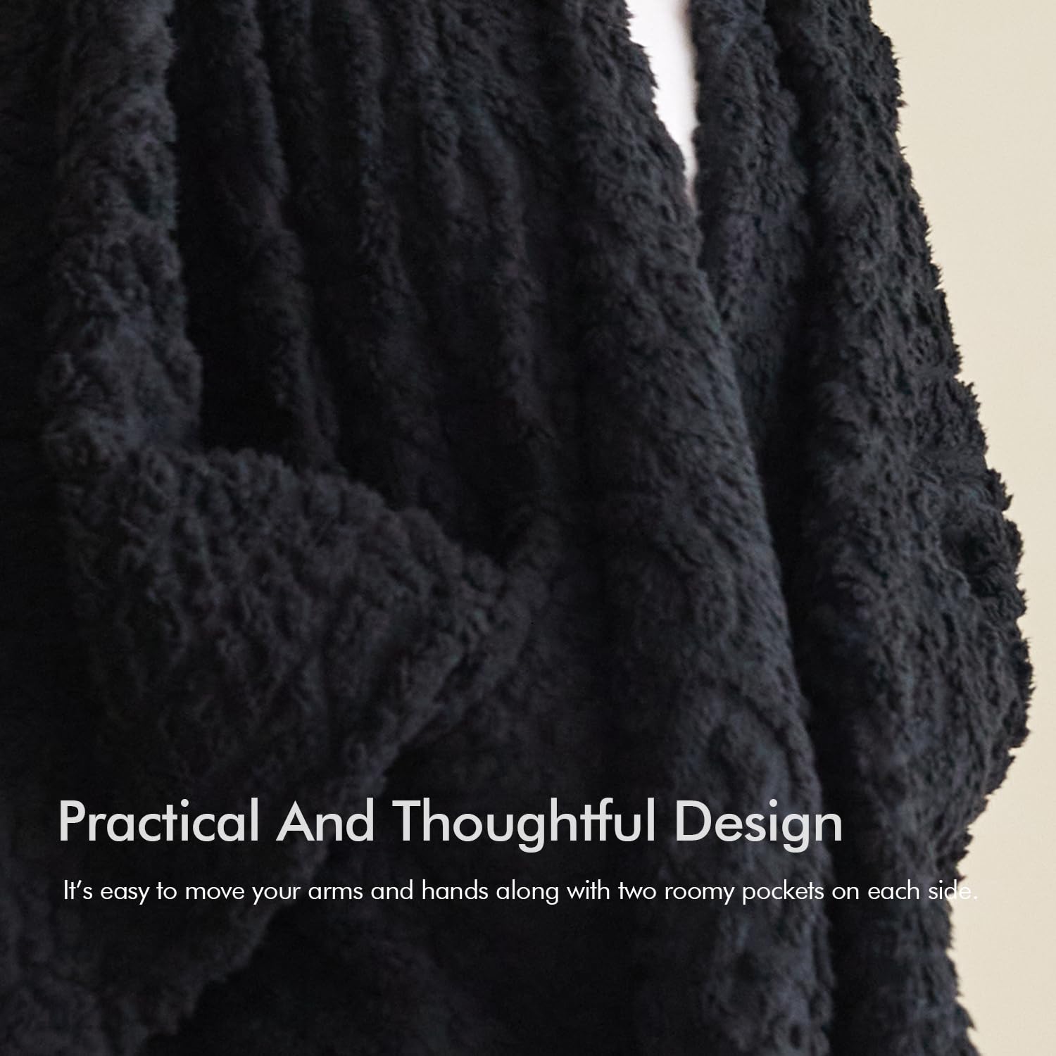 Royoliving pocket detail with hands demonstrating warmth and convenience