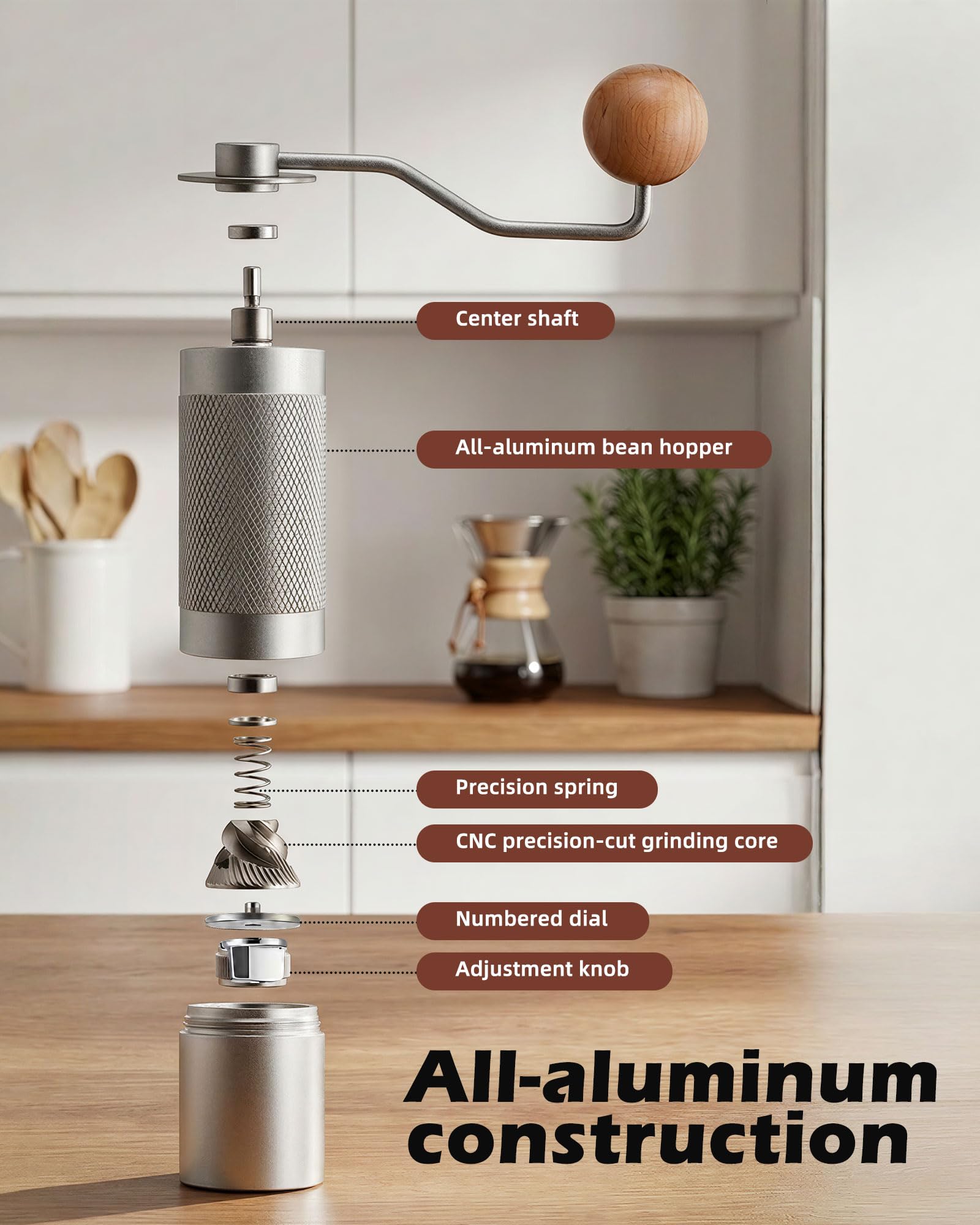 Rsoilch hopper with coffee beans showing 32g capacity for single-serve brewing