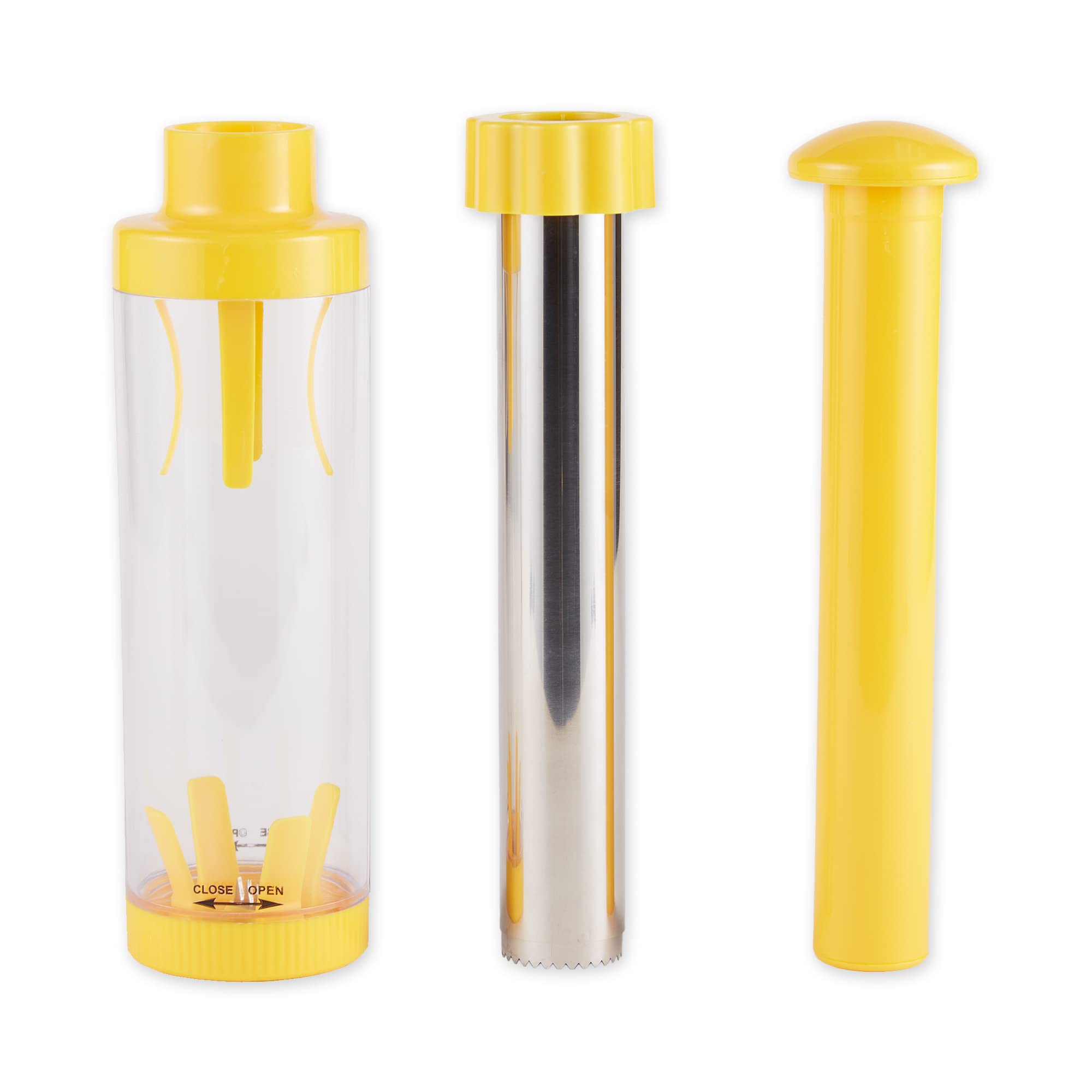 RSVP International clear tube detail showing visible kernel collection benefit