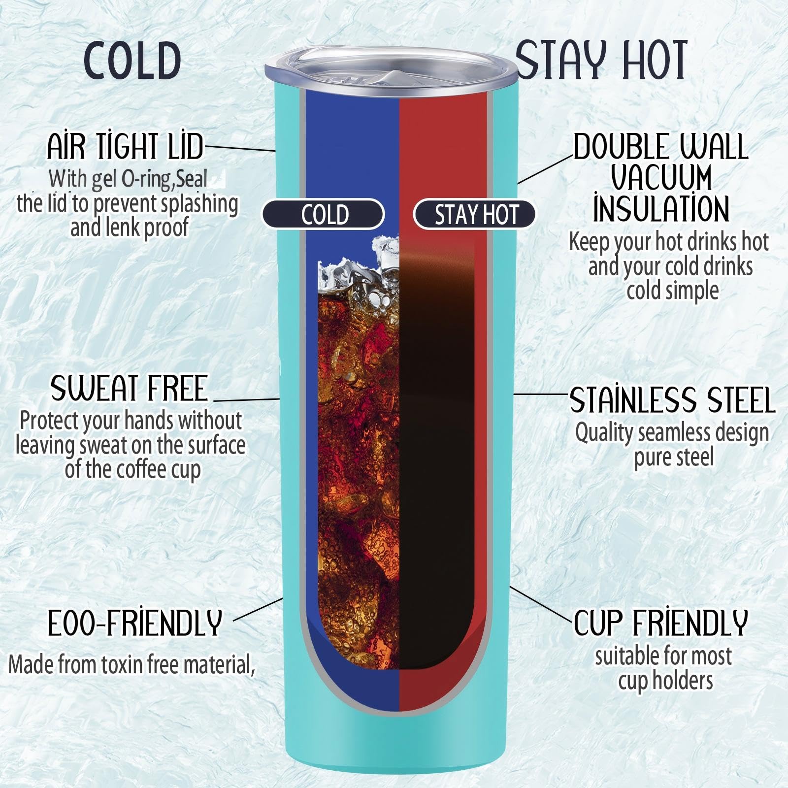 Rtteri tumbler held in hand to show 20 oz scale and comfortable grip for daily use