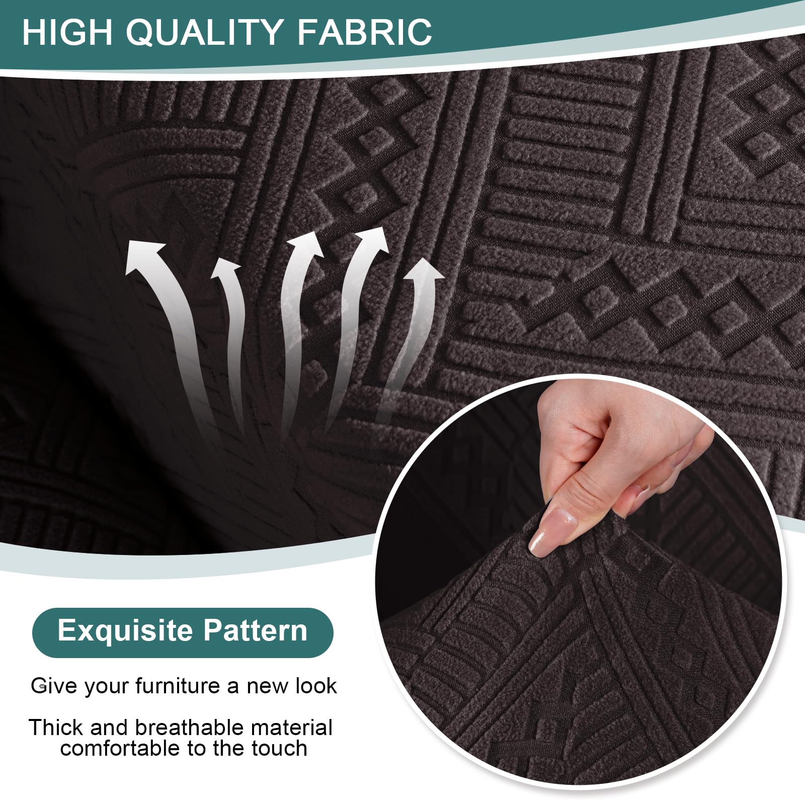 Ruaozz jacquard fabric texture close-up shows soft stretch and durable weave