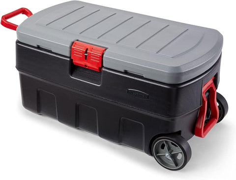 Rubbermaid ActionPacker front view showing rugged box and durable lid for secure storage