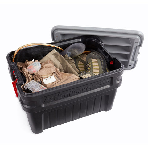 Rubbermaid ActionPacker close-up texture of impact-resistant plastic for long-lasting durability