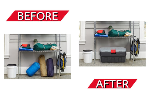 Rubbermaid ActionPacker open interior showing spacious storage for gear organization
